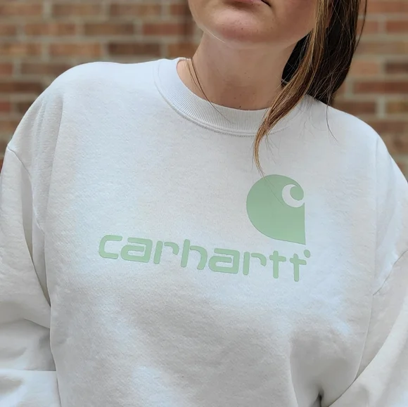 Vintage crewneck with mint green carhartt logo - Picture 2 of 4